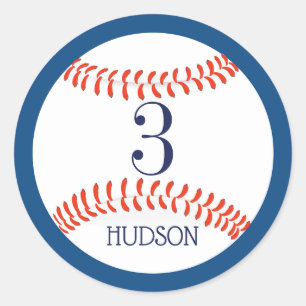 Childrens Baseball Geburtstagsticker Runder Aufkleber