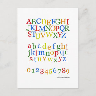 Children's Colorful Upper Alphabet + Lower Case Postkarte