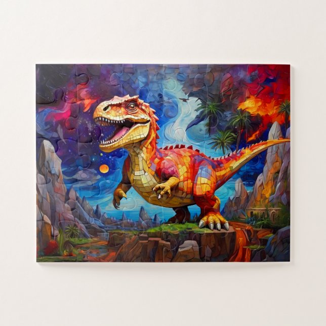 Childrens Dinosaur Mosaic Abstrakt (Horizontal)