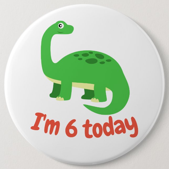 Childrens Diplodocus Dinosaur Individuelle Name Button (Vorderseite)