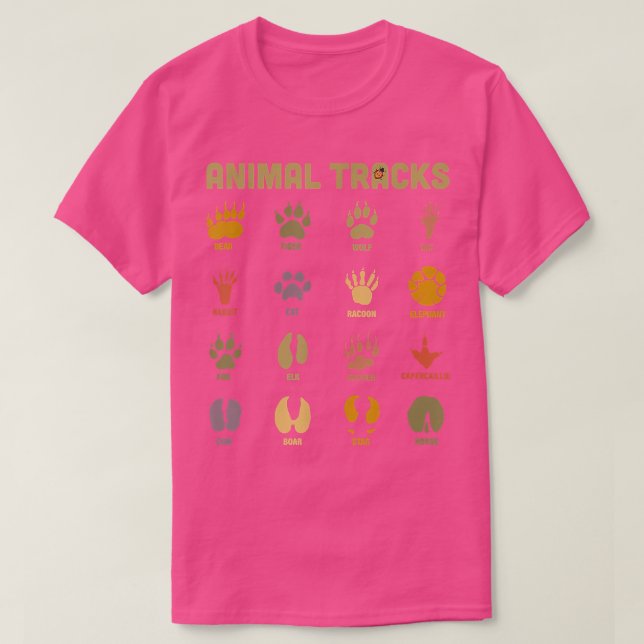 Childrens Kids Wild Animal Tracks Childrens Learni T-Shirt (Design vorne)