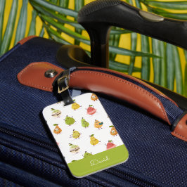 Children's pattern of fun pears gepäckanhänger