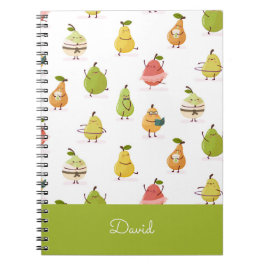 Children's pattern of fun pears notizblock