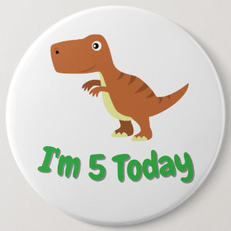 Childrens T-rex Dinosaur Birthday Individuelle Nam Button