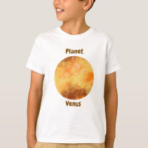 Children's t-shirt design with planet names
