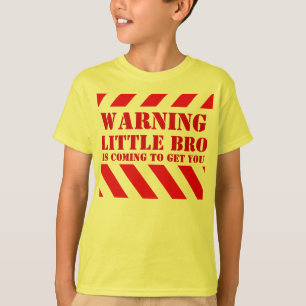 Children's warning stripes little bro t-shirt