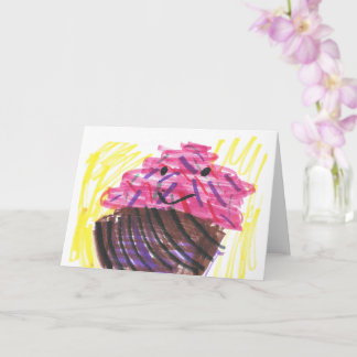 Child's Art Cute Cupcake Karte