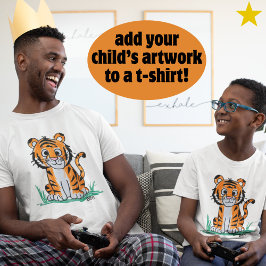 Child's Artwork Drawing Portrait Family Memory T-Shirt