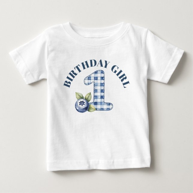 Child's Blueberry Berry First Birthday Baby T-shirt (Vorderseite)