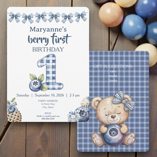 Child's Blueberry Berry First Birthday Invitation Einladung (Von Creator hochgeladen)