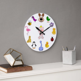 CHILDS CARTOON CHARACTERS - LARGE CLOCK GROßE WANDUHR