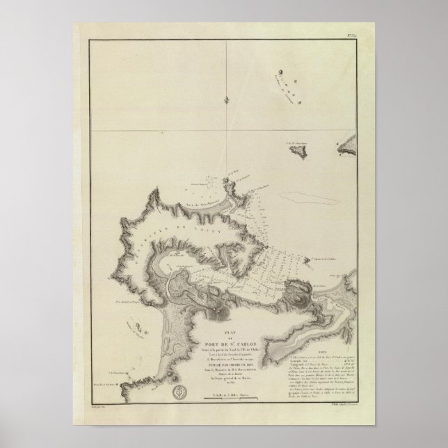 Chile Atlas Karte Poster (Vorne)