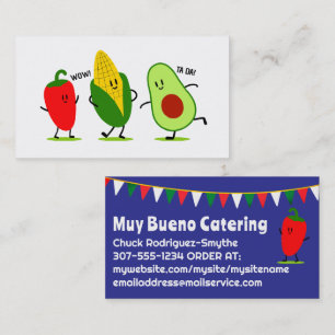 Chile Avocado Mexicanischer Catering-Visitenkarte Visitenkarte