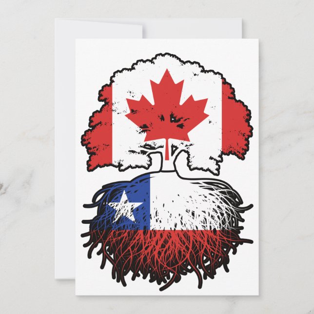 Chile Chilenische Kanadische Treuhandflagge Einladung (Vorderseite)