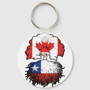 Chile Chilenische Kanadische Treuhandflagge Schlüsselanhänger