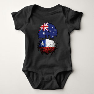 Chile Chiles australische Tree Roots Flag Baby Strampler