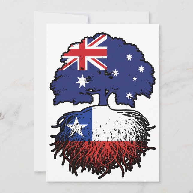 Chile Chiles australische Tree Roots Flag Einladung (Vorderseite)