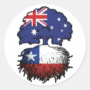 Chile Chiles australische Tree Roots Flag Runder Aufkleber
