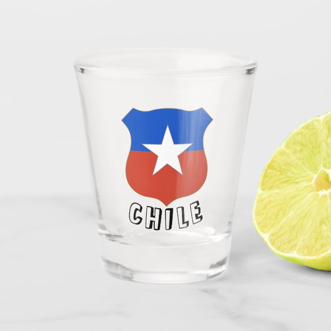 Chile Emblem Schnapsglas (Vorderseite)