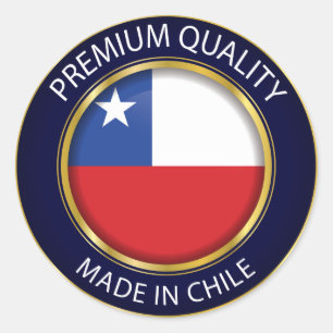 Chile-Fahne, schlichte chilenische Farben, Siegel Runder Aufkleber
