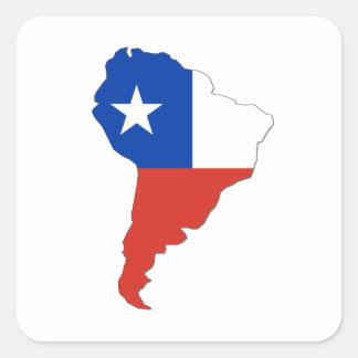 Chile Flag auf einer Karte Südamerikas Quadratischer Aufkleber
