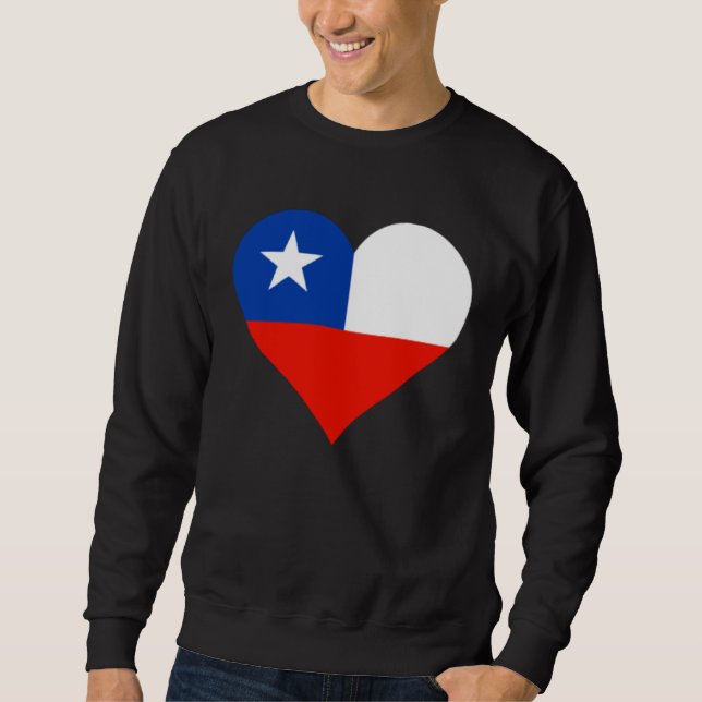 Chile Flag Heart Chile  Love Chile Sweatshirt (Vorderseite)