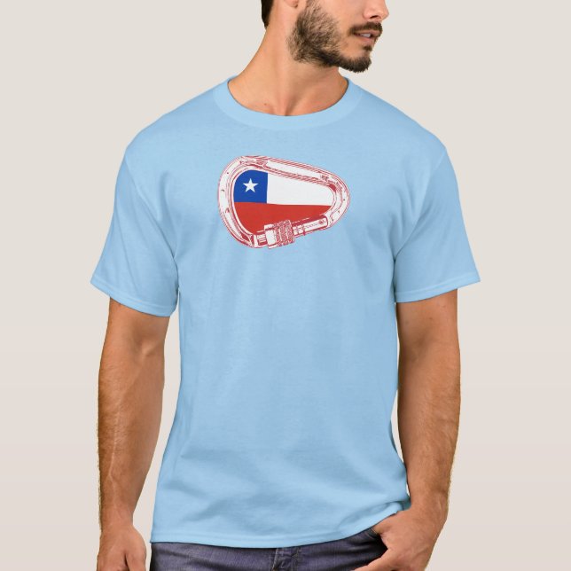 Chile Flag Klettersteig Carabiner T-Shirt (Vorderseite)