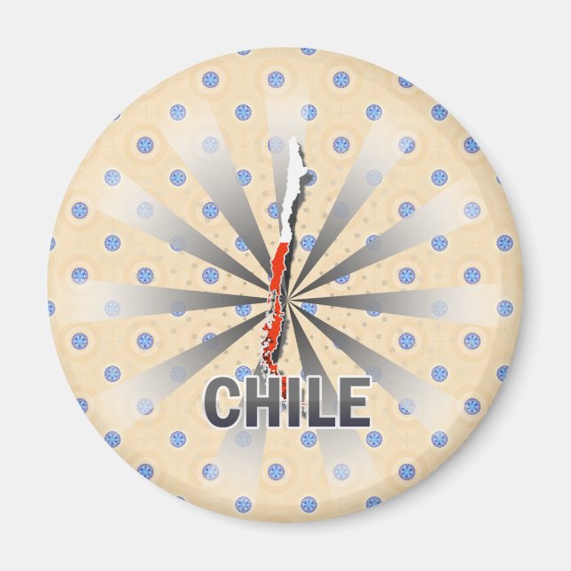 Chile Flag Map 2.0 Magnet (Vorne)