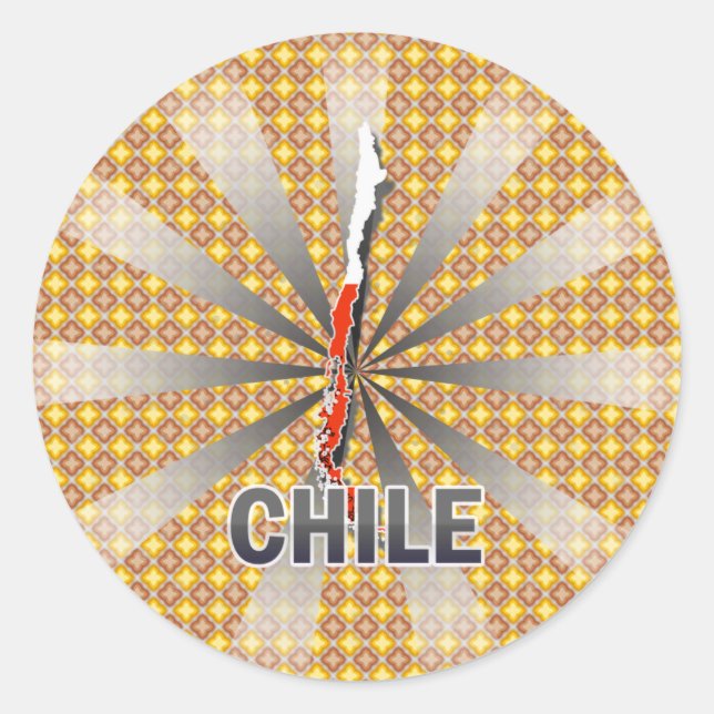 Chile Flag Map 2.0 Runder Aufkleber (Vorderseite)