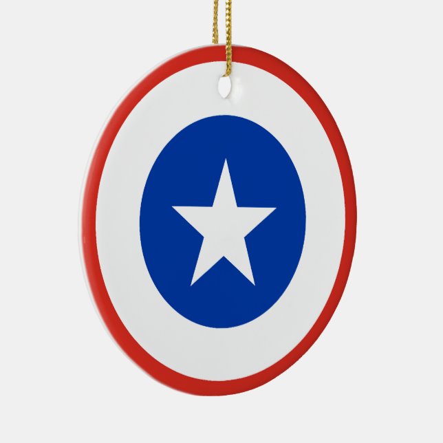 Chile Flag Roundel, Rundchilenische Flagge Keramik Ornament (Rechts)