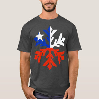 Chile Flag Winterschneeflocke Design T-Shirt