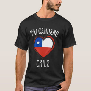 Chile Flagge Herz Talcahuano Stadt T-Shirt