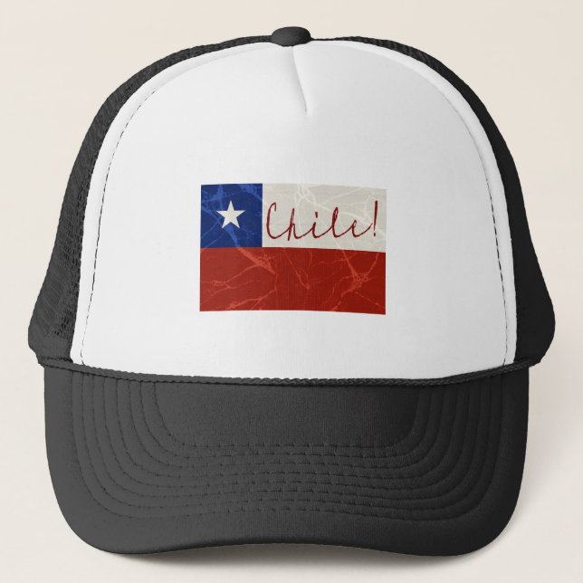 Chile-Flagge Patrioric Chilene Truckerkappe (Vorderseite)