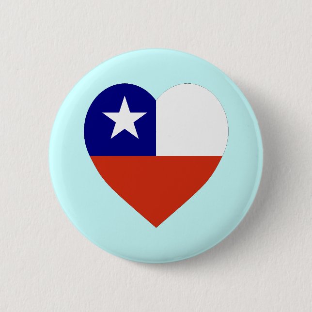 Chile-Flaggen-Herz Button (Vorderseite)
