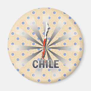 Chile-Flaggen-Karte 2,0 Magnet