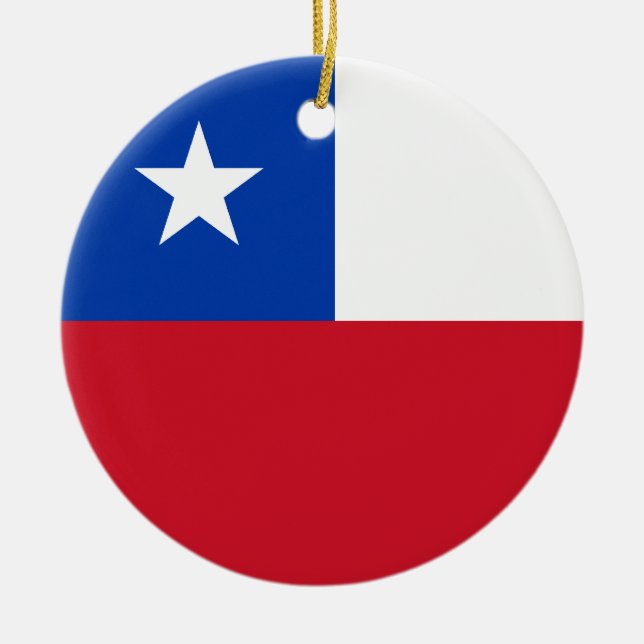 Chile-Flaggen-Verzierung Keramik Ornament (Vorne)
