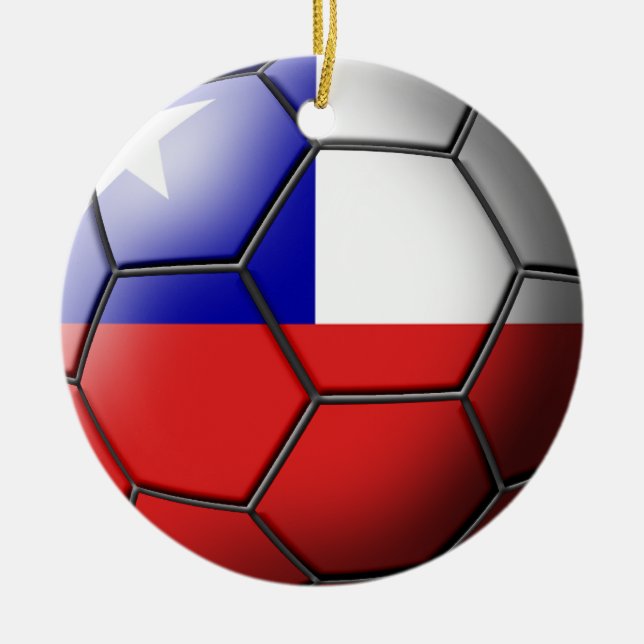 Chile-Fußball-Verzierung Keramik Ornament (Vorne)