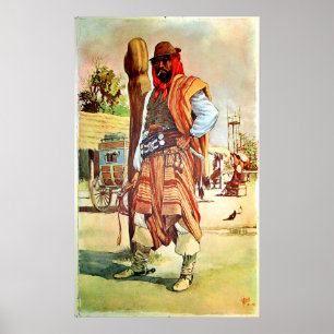 Chile, Gauchos, Mann in traditioneller Kleidung Poster