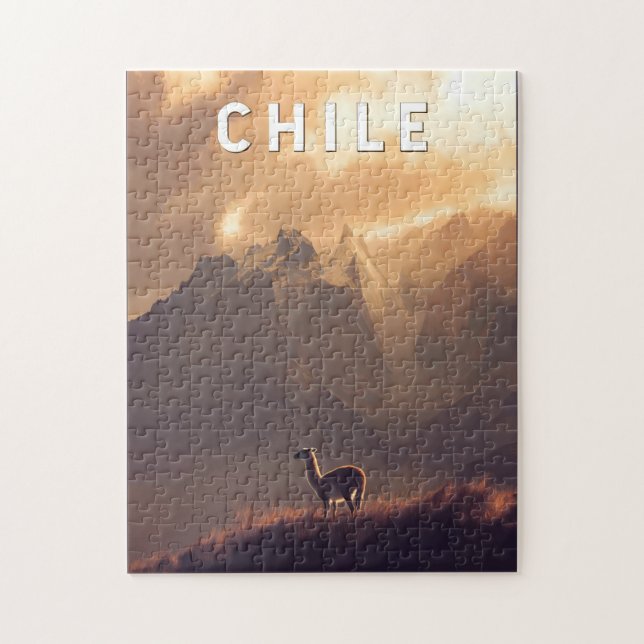 Chile Illustration Travel Art Vintage (Vertikal)