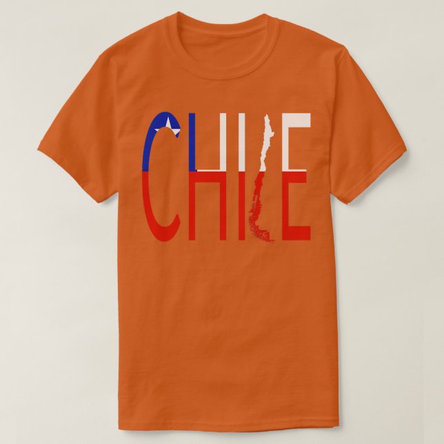 Chile Kartenflagge Chile T-Shirt (Design vorne)