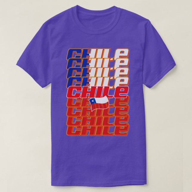 Chile Kaskadierter Text 2 T-Shirt (Design vorne)