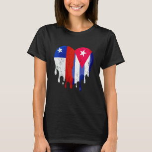 Chile Kuba Flagge Herz Bürger Erwachsen Patriot La T-Shirt