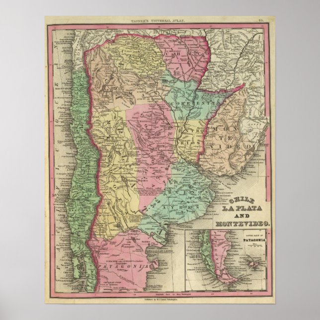 Chile La Plata und Montevideo Poster (Vorne)