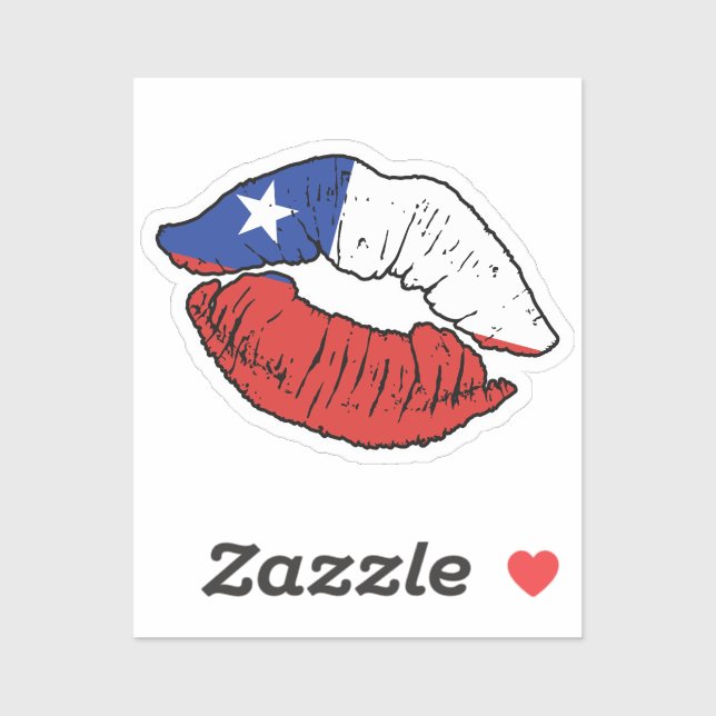 Chile - Liebe für Lipstick Aufkleber (Blatt)