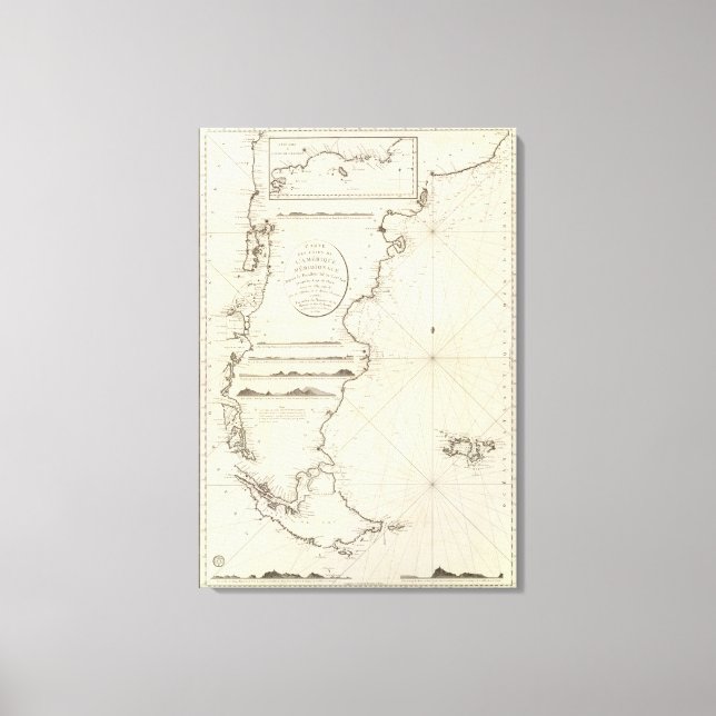 Chile Map Leinwanddruck (Vorderseite)
