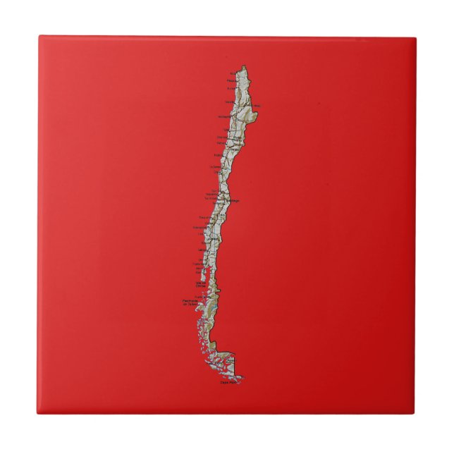 Chile Map Tile Fliese (Vorderseite)