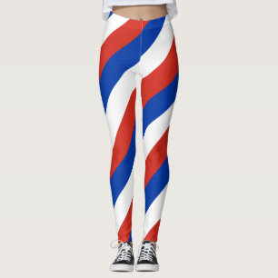 Chile Nationale Flaggenfarben diagonal gestreift Leggings