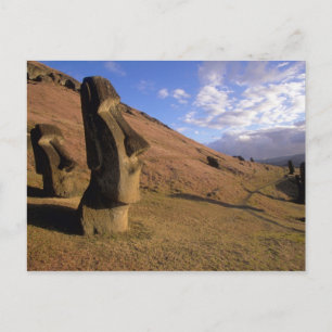 Chile, Osterinsel. Hügel mit Moai Postkarte