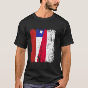 Chile Polen Halbflagge Chilenisch Polnische Abstam T-Shirt