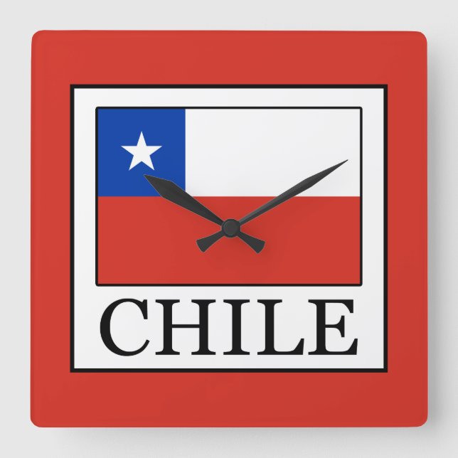 Chile Quadratische Wanduhr (Vorderseite)